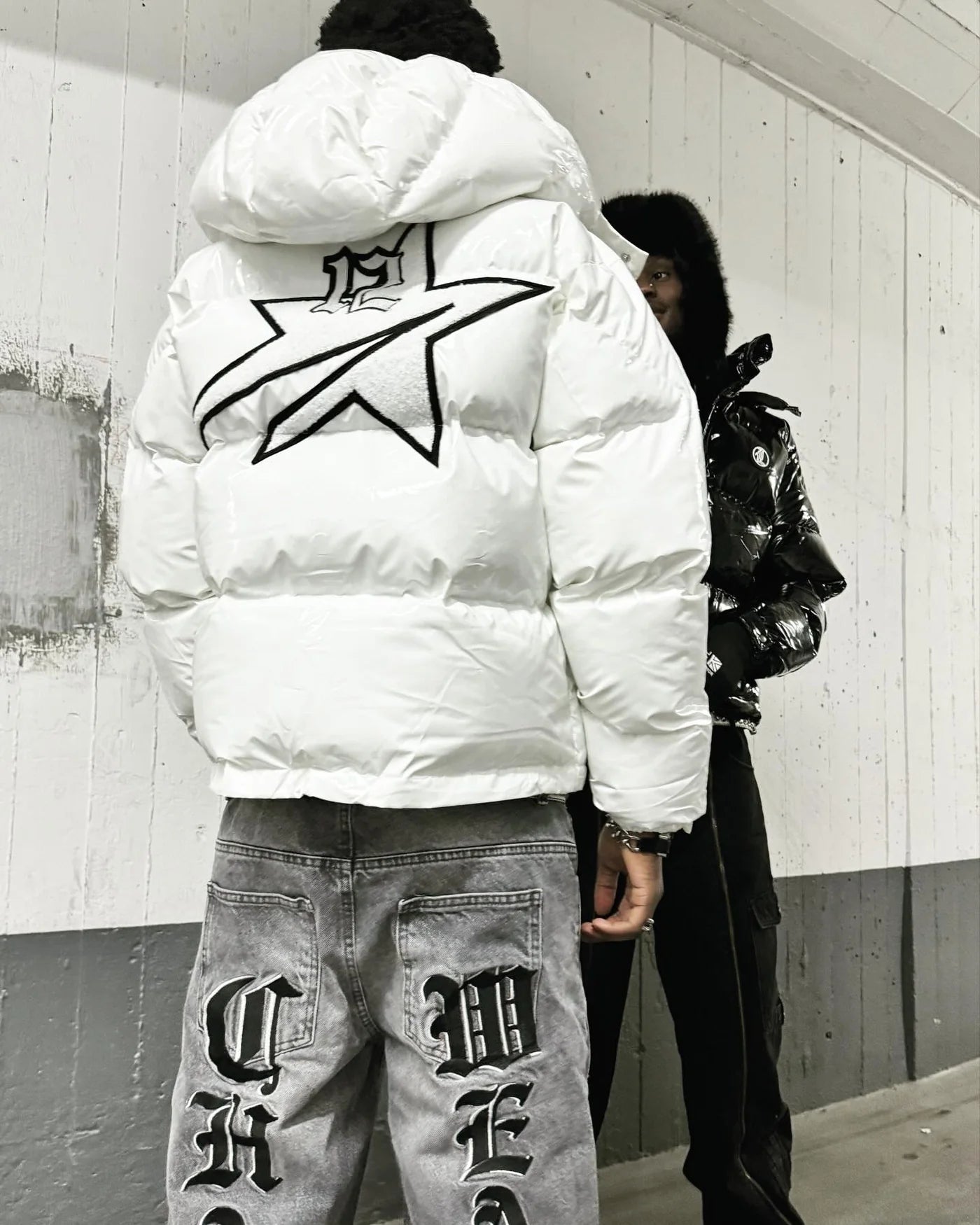 LUKAMACHAIN STARBOY PUFFER JACKET WHITE