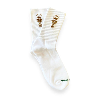 WINS & LOSSES CROWN SOCKS WHITE