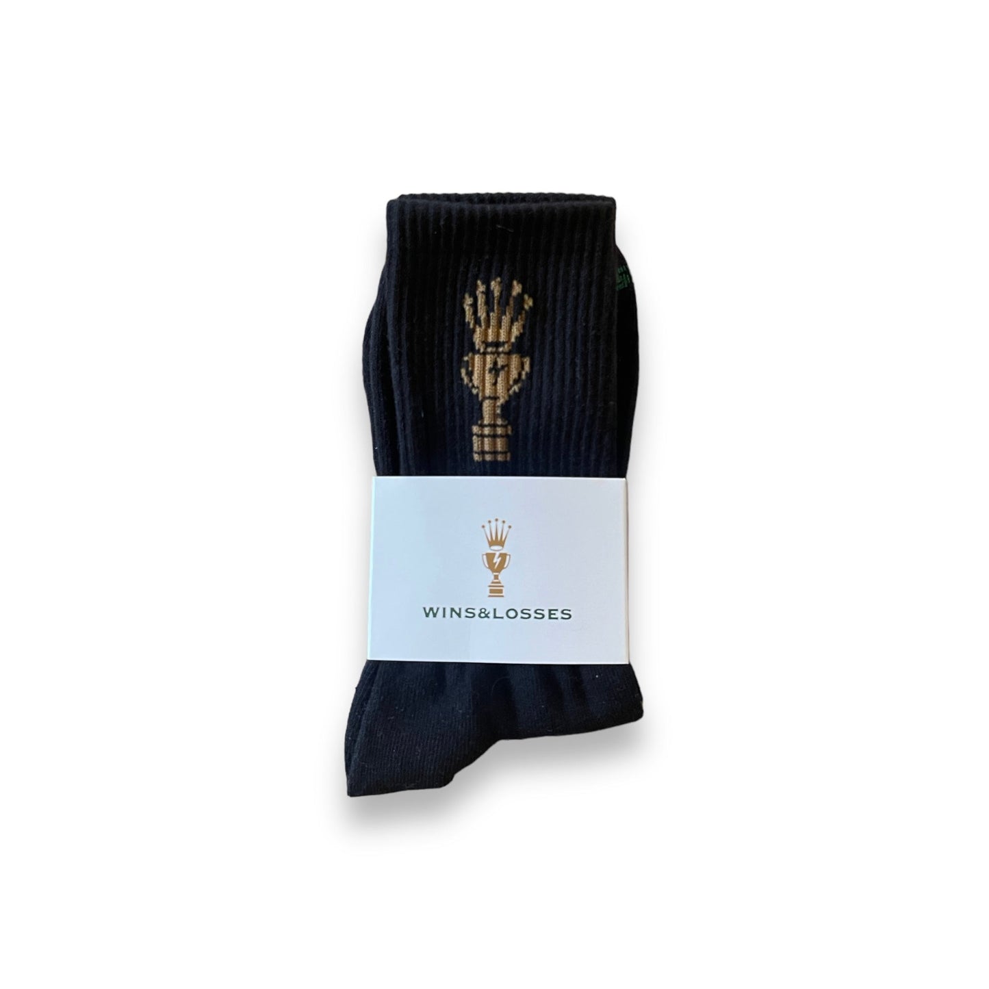 WINS & LOSSES CROWN SOCKS BLACK