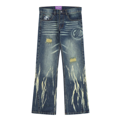 LUKAMACHAIN FLARE JEANS SERIES BLUE YELLOW