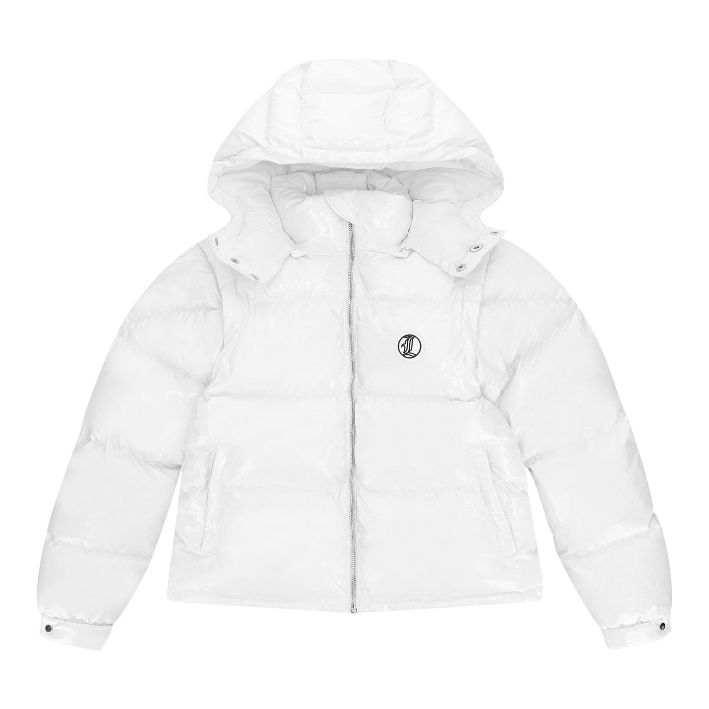 LUKAMACHAIN GRAFFITI PUFFER JACKET WHITE (DETACHABLE)