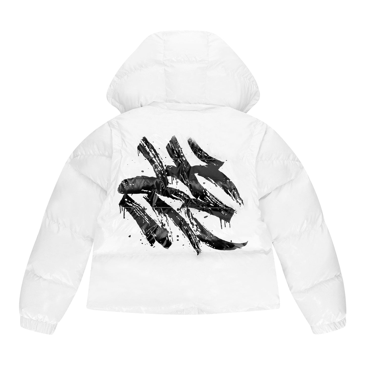 LUKAMACHAIN GRAFFITI PUFFER JACKET WHITE (DETACHABLE)