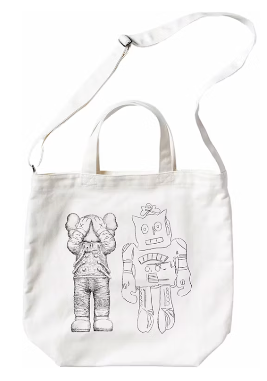 KAWS X UNIQLO WARHOL 2WAY TOTE BAG WHITE