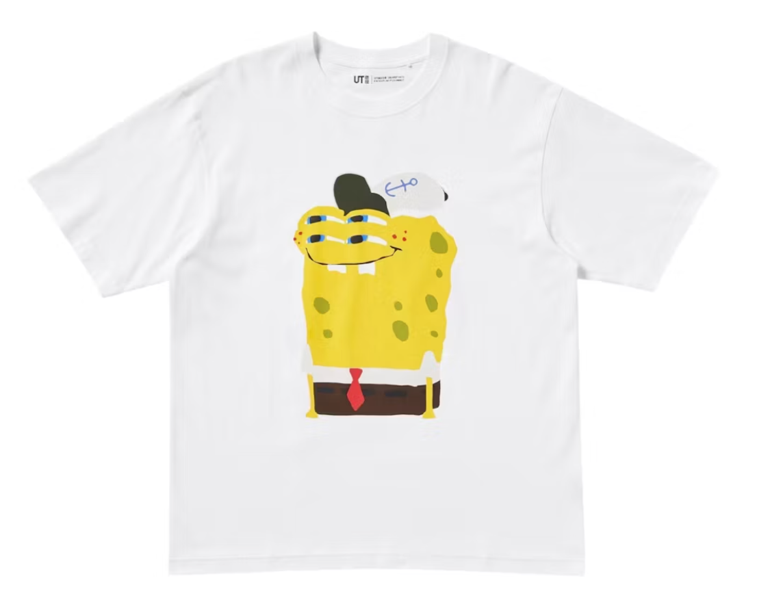 CPFM X UNIQLO SPONGEBOB SQUAREPANTS WHITE GRAPHIC T-SHIRT