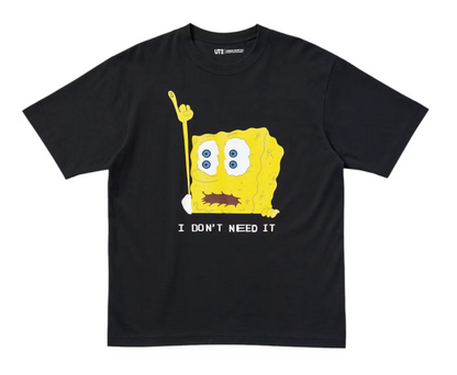 CPFM X UNIQLO SPONGEBOB SQUAREPANTS BLACK GRAPHIC T-SHIRT