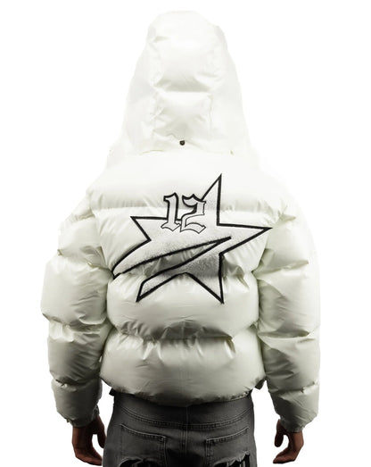 LUKAMACHAIN STARBOY PUFFER JACKET WHITE